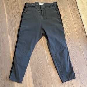 Nili Lotan Gray Tapered Pants with Side Stripe – Size 2